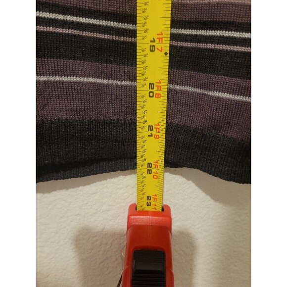 Pendleton Merino Wool Striped Mock Neck Sweater Purple Women's L Long Sleeve - Picture 7 of 11